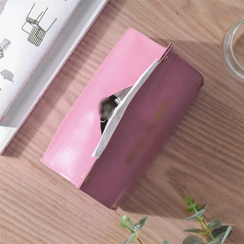 PU Leather Tissue Case Desktop Napkin Pumping Paper Storage Box Foldable Paper Towel Container for Home (Color : Red Size : 19.5 * 13 * 12cm) (Coffee 19.5 * 13 * 12cm) image 4
