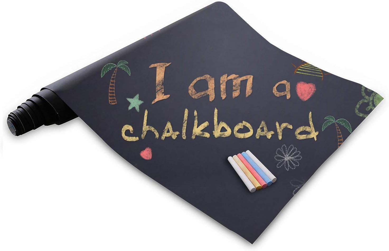 Rabbitgoo Large Chalkboard Wall Sticker 5 Chalks Included, Peel and