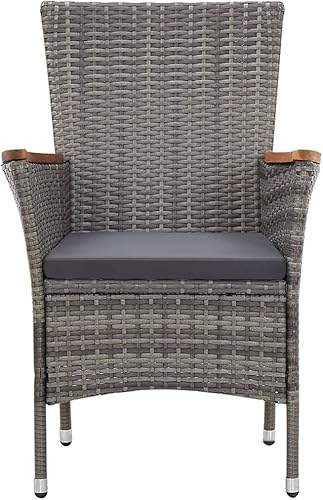 Miniatura 7 de DGZLIIO Juegos de patio para césped mesa de comedor y sillas al aire libre muebles de exterior juego de comedor de 7 piezas con cojines ratán de