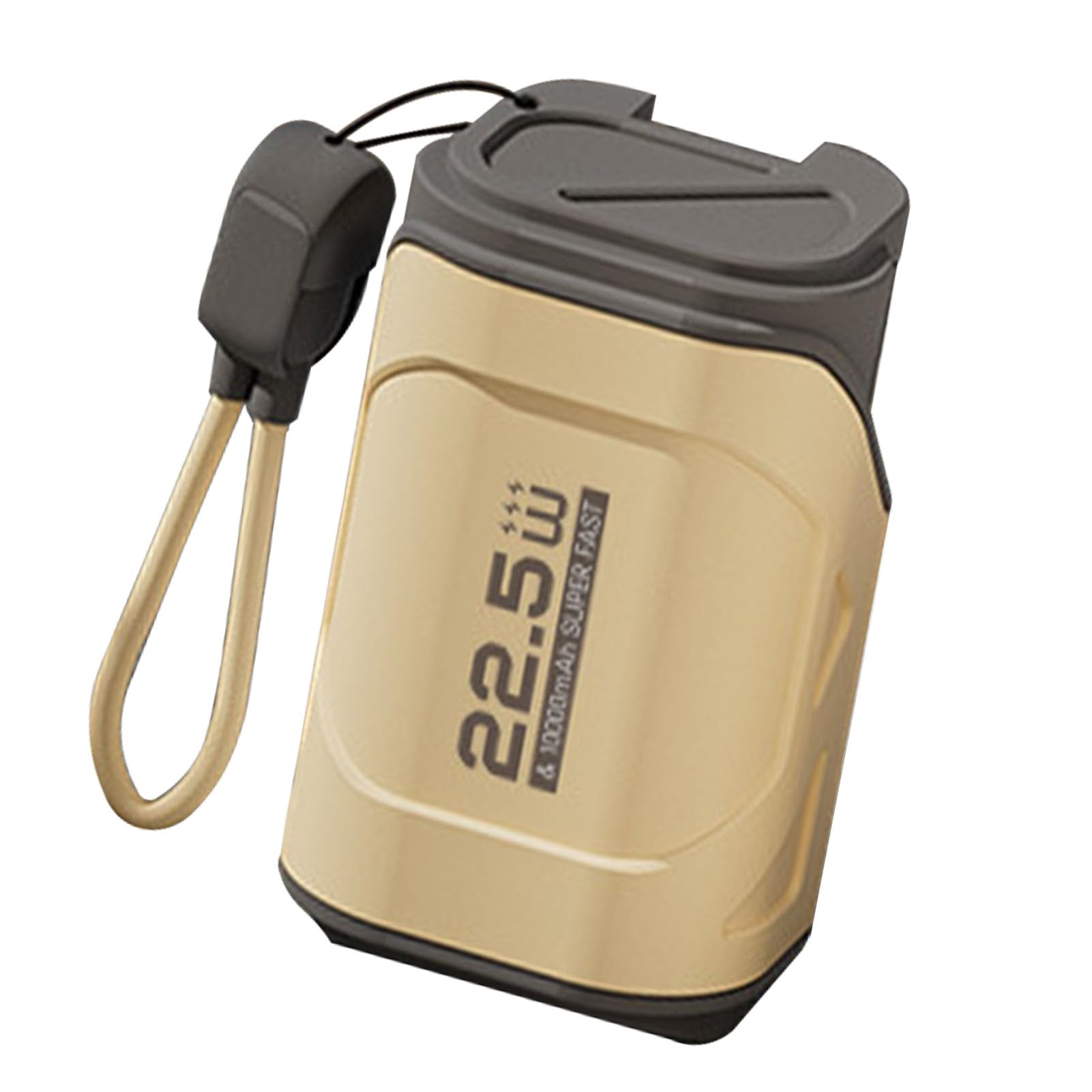 Power Bank da 10000 MAh con Presa a Muro CA e Cavo di Ricarica Portatile a Ricarica Rapida per Dispositivi IOS Batteria Esterna Compatta da Viaggio per L'uso OnTheGo (Giallo del deserto)