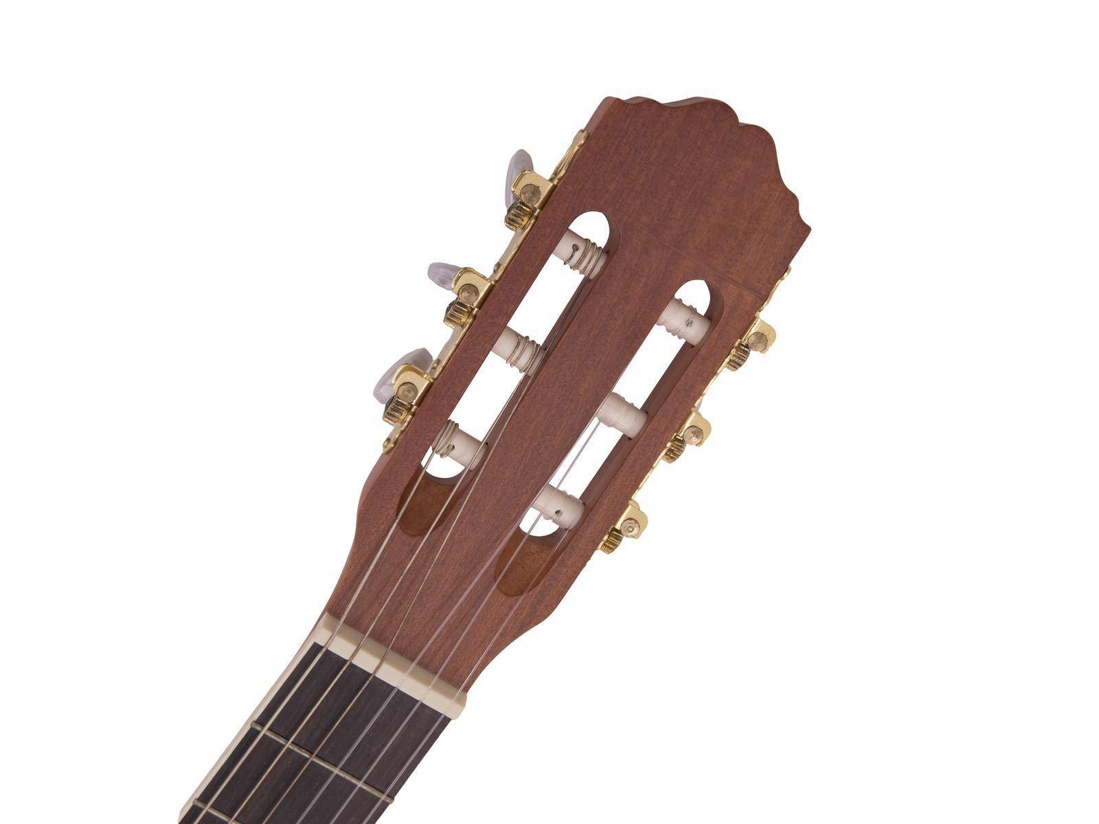 INNA-Glas Konzertgitarre William aus Mahagoni mit Tonabnehmer | Dunkelbraun - Klassikgitarre mit Equalizer und Stimmgerät - 0