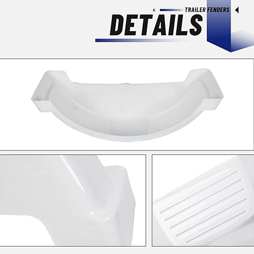 Miniatura 9 de ECOTRIC Guardabarros de remolque de barco de un solo eje con ruedas de 13 pulgadas (juego de 2/blanco)