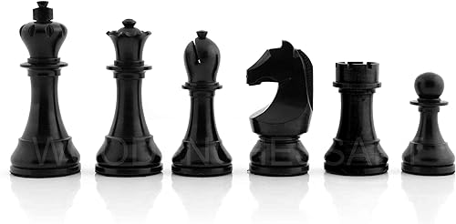 Miniatura 6 de 3.75" Campeonato Mundial Fide Reproducido Piezas de Ajedrez Sólo en Boj Ebonizado