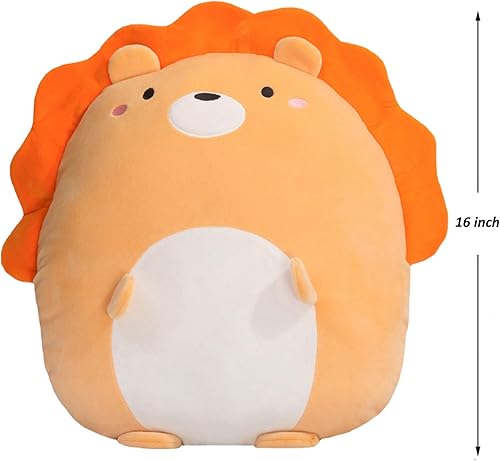 Miniatura 7 de Almohada de felpa de león suave, juguete de peluche de animal de peluche para abrazar, regalo para cumpleaños, San Valentín, Navidad, 16 pulgadas