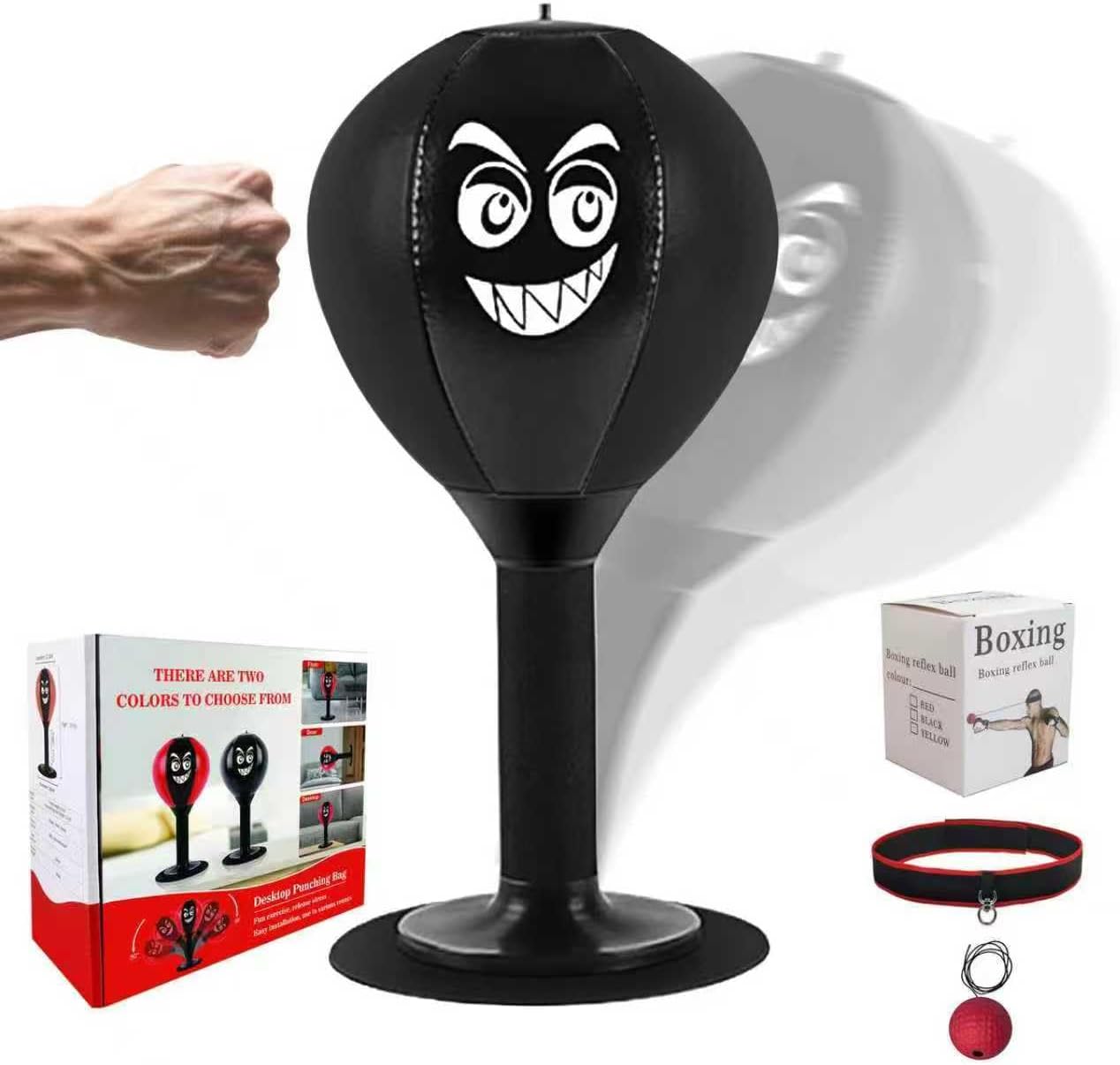 Desktop Mini Toy Stress Relieving Boxing Focal Punching Bag for Kids&Adults, Stress Buster with Suction Cup for Office Table and Counters，Fun Boxing Toys，Cool Stuff for Coworker