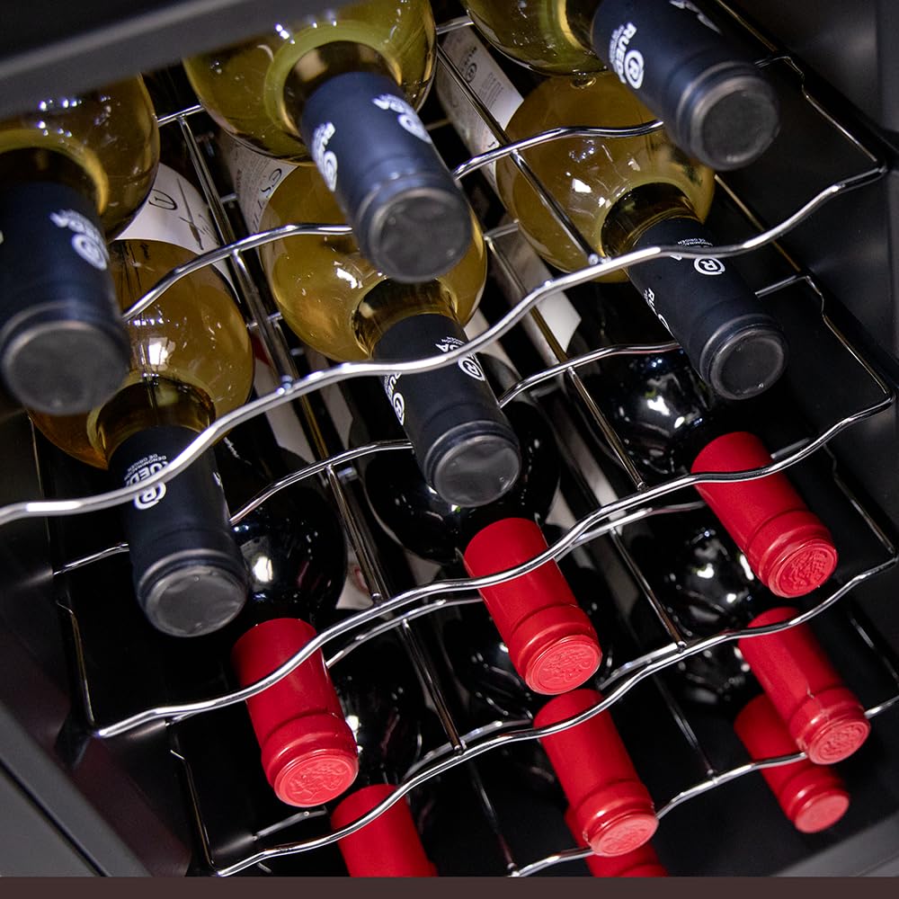 Cecotec Cantinetta Vino Bolero GrandSommelier 1550 CoolCrystal. 15 Bottiglie, Termoelettrica, Silenziosa 35dB, Temperatura 5-18ºC, Pannello Touch, LED Interno, Eco-Friendly, Design Elegante e Moderno