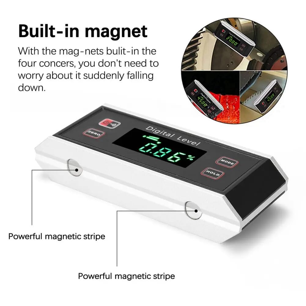 Cyfrowy kątomierz LCD kątomierz, poziom nachylenia, magnetyczny rowek w kształcie litery V, 0-360 stopni, skrzynka poziomica z magnesem