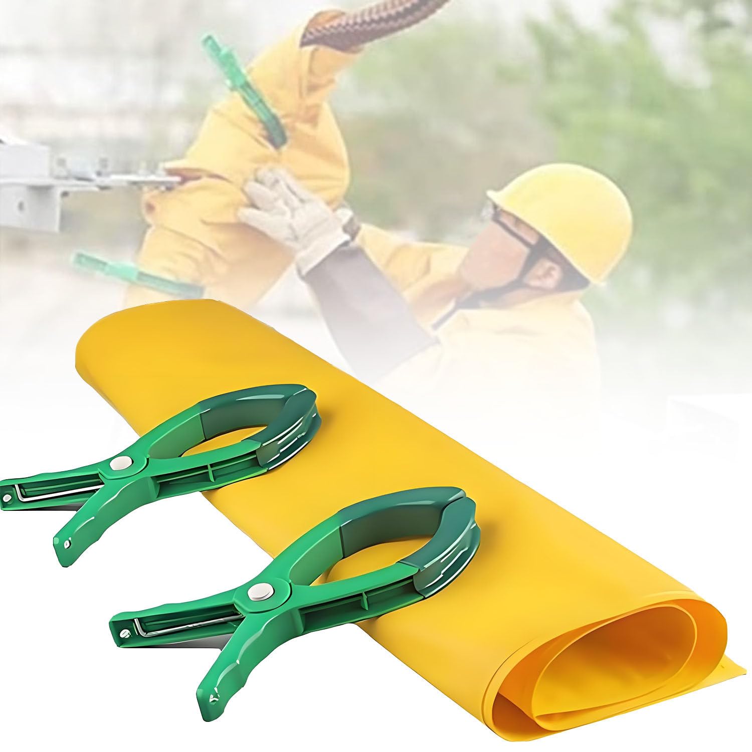 Manta Aislante de Resina, Manta Aislante eléctrica con 2 Abrazaderas, Manta de Seguridad eléctrica, Manta de Seguridad eléctrica Rectangular, 2 mm de Grosor. 100x120cm/39.4x47.2in-0.4kv