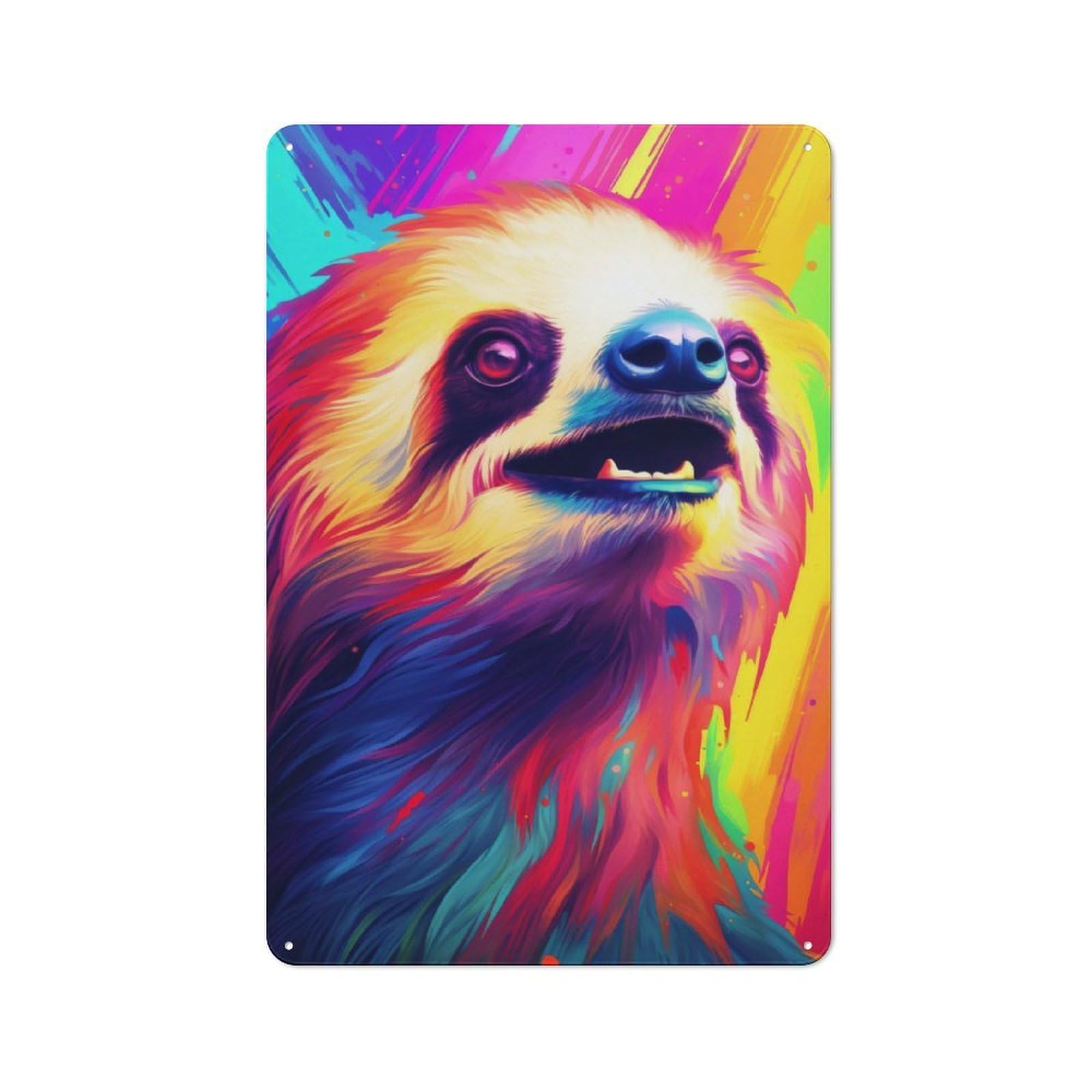 Junmoney Funny Sloth Colorful Metal Sign 30X20cm With For Garage Wall, Vintage Decor, Tin Sign Wall Decor For Garages And Workshops