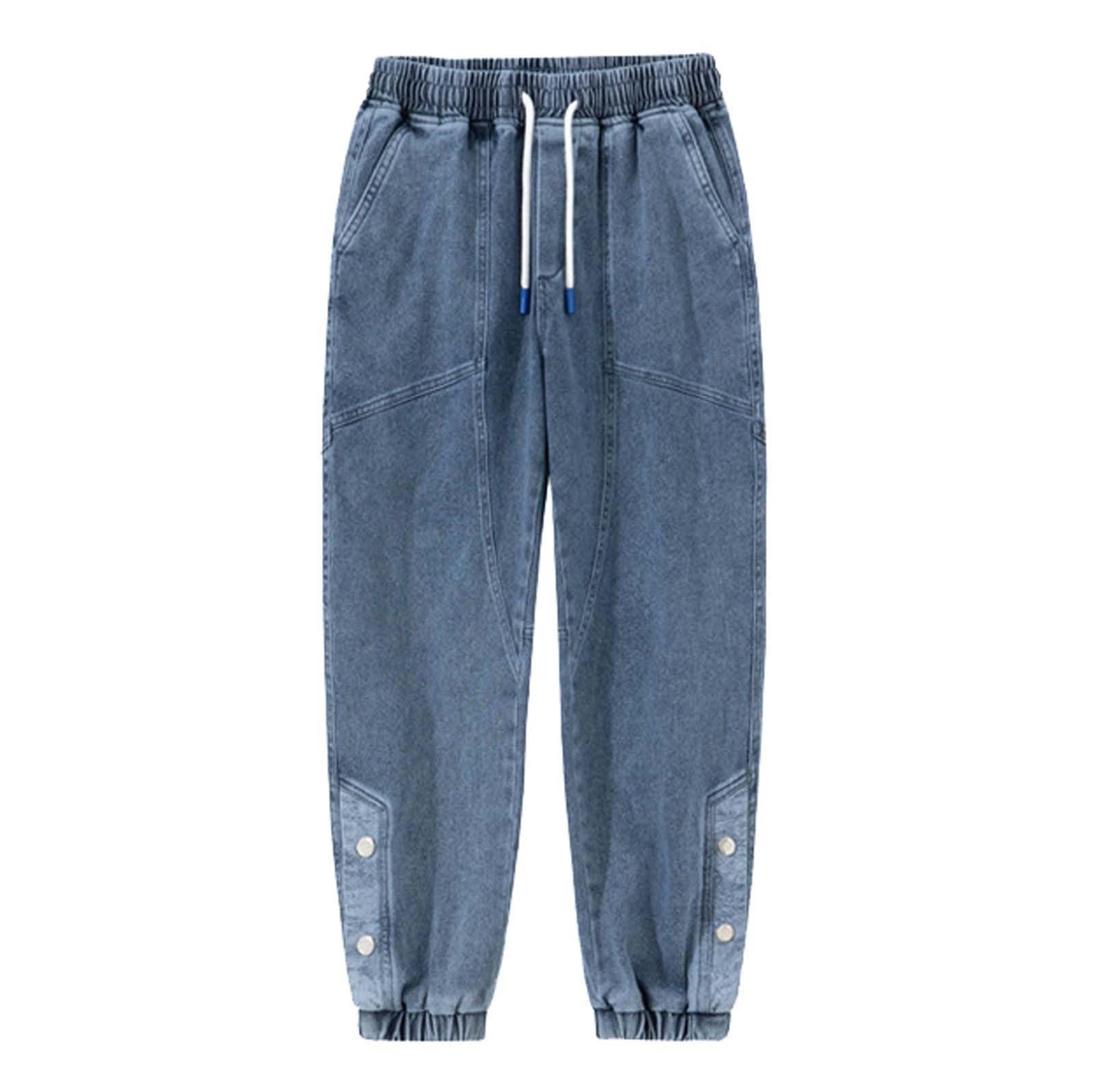 Jeans Uomo Pantaloni Uomo Pantaloni Cargo Con Elastico Alla Caviglia Slim Fit Strappati Elasticizzati A Zampa Nero Larghi Skinny Neri Leggeri Regular Resistenti Estivi Da Lavoro Xl Bianchi Oversize