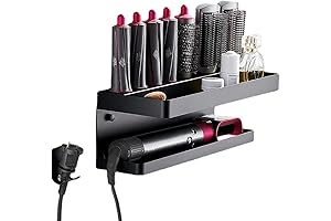 Multifunctional Wall Mounted Storage Rack for Dyson Airwrap Curling Iron Accessories