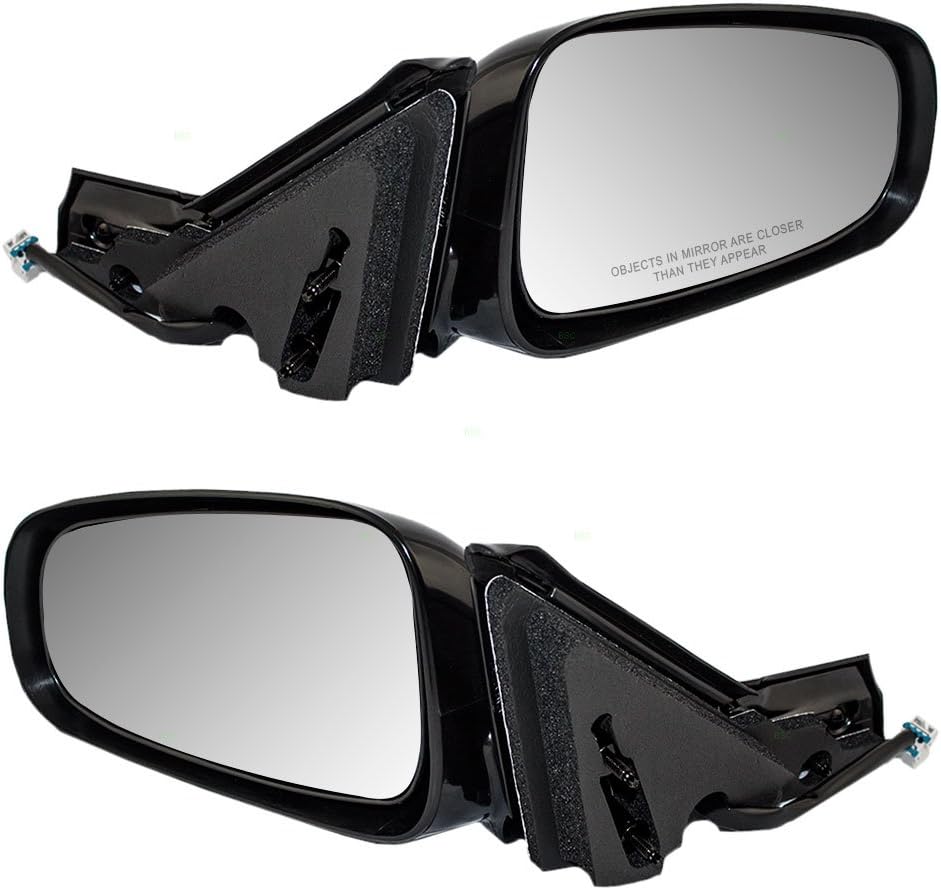Brock Replacement Driver and Passenger Side Power Mirrors Paint to Match Black without Heat Compatible with 2000-2005 Impala 10331491