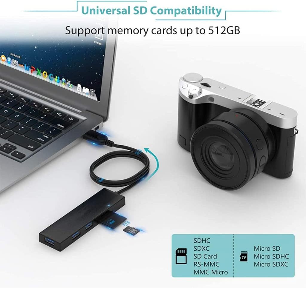 USB HUB 4 Port USB 2.0 Port PC Tablet Portable OTG Aluminum USB Splitter Cable Accessories