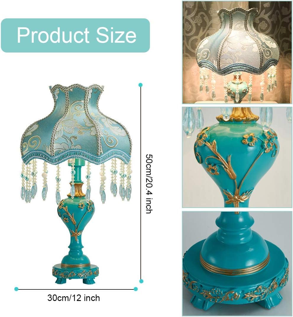 Lampada da tavolo retrò, lampada decorativa in stile vittoriano con paralu