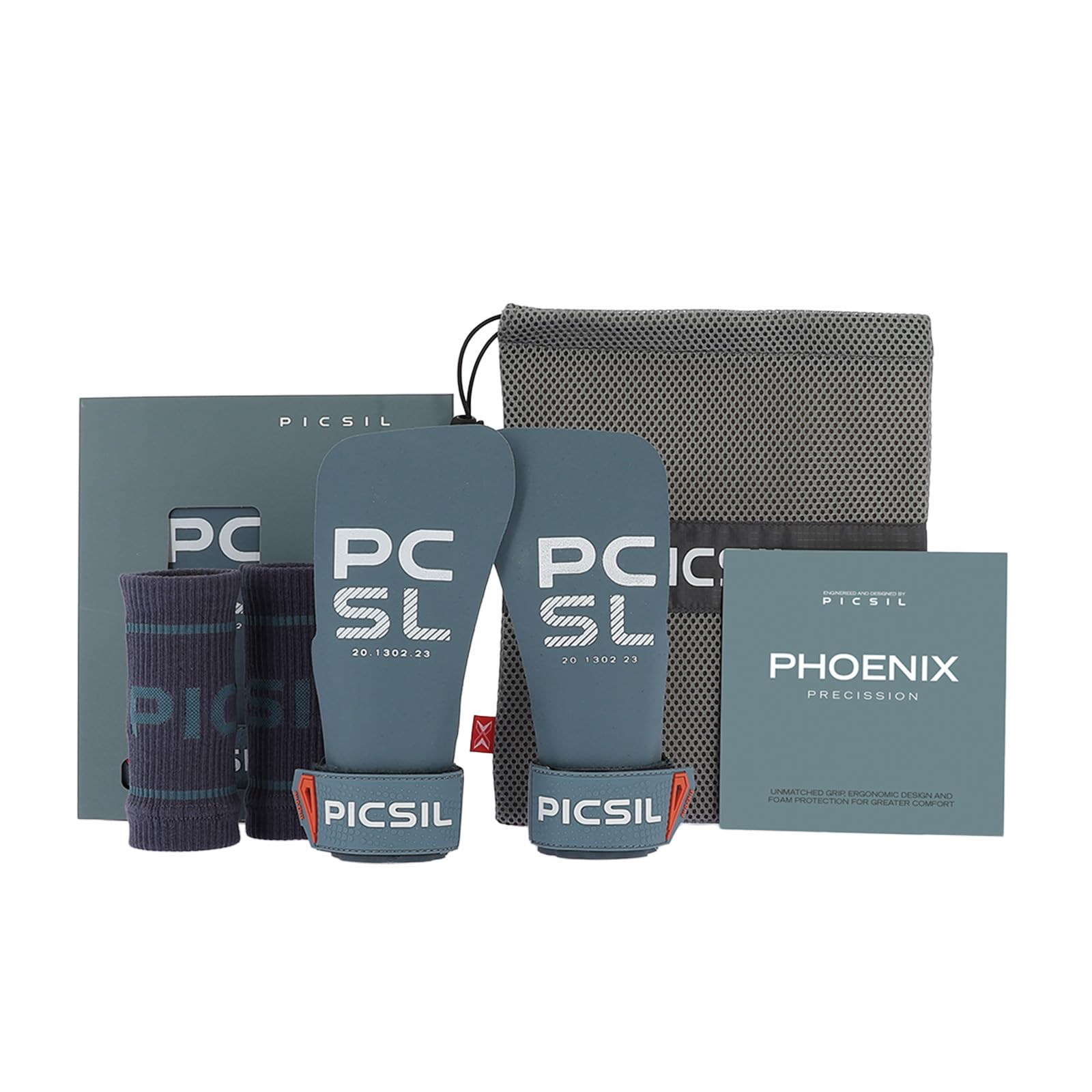 PICSIL Phoenix Grips+ Wrist Pads + Carry Bag, Magnesium Free, Grip on All Surfaces and All Bar Types, Designed for All Athletes Aqua G+