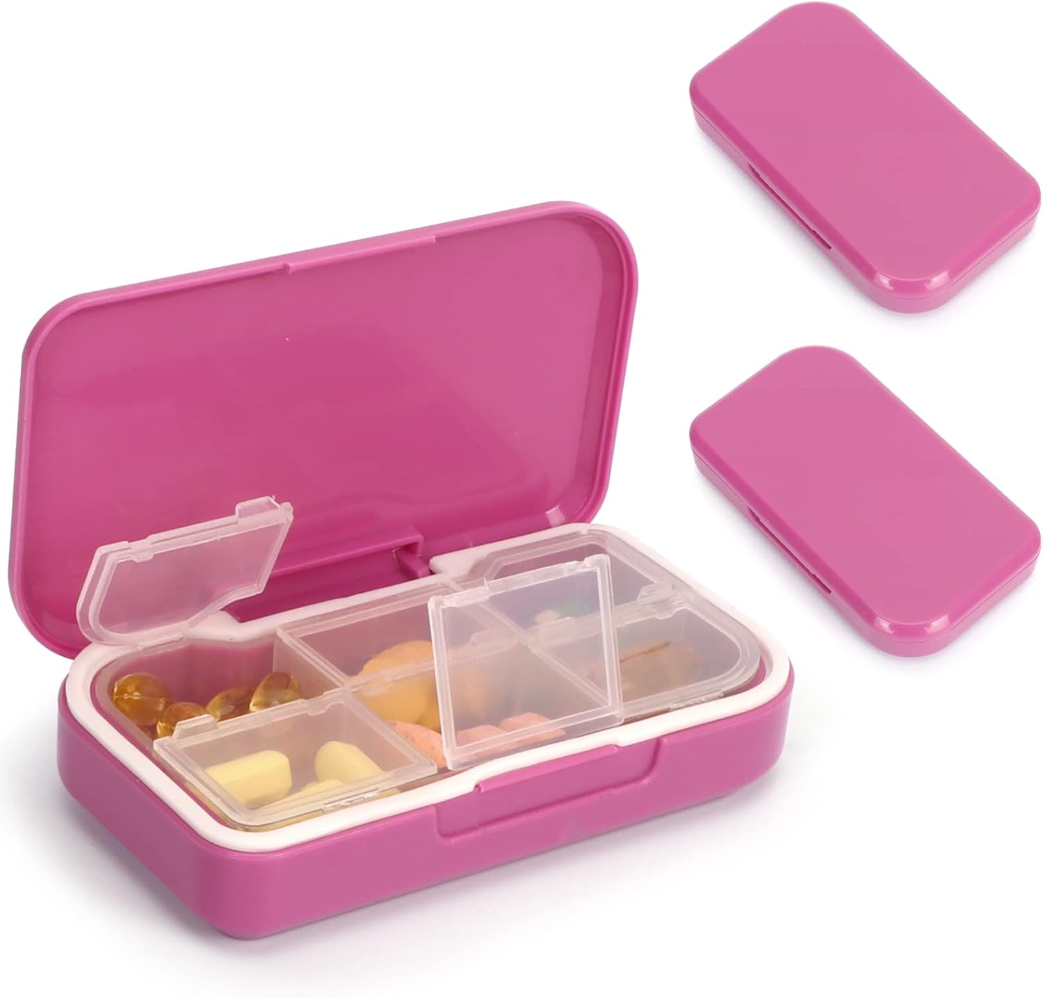 Homelove Daily Pill Organizer, [2 Pack] 6 Compartments Portable Pill Case Travel Pill Organizer