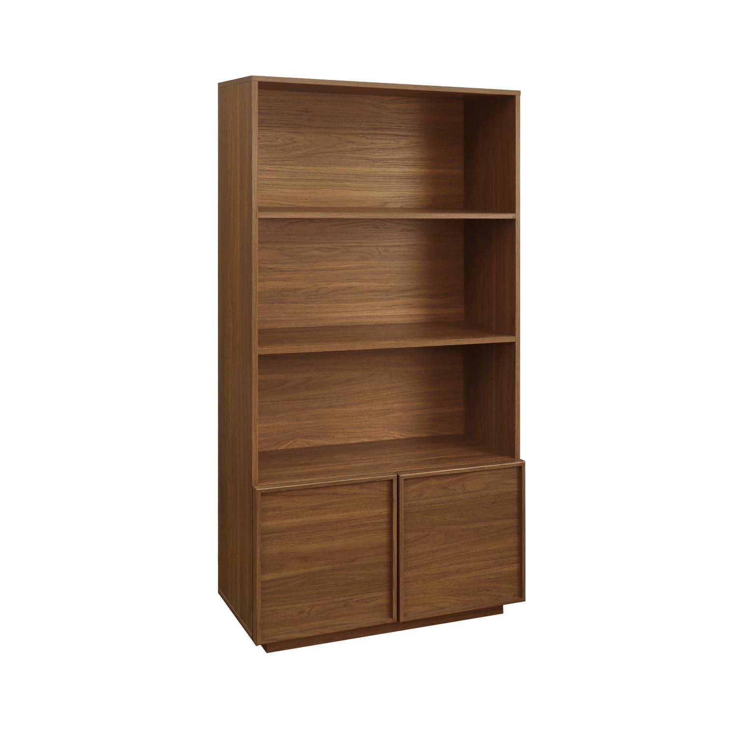 sweeek Libreria Effetto Legno con 2 Ante a 5 Livelli Noce - 80x35x160 cm