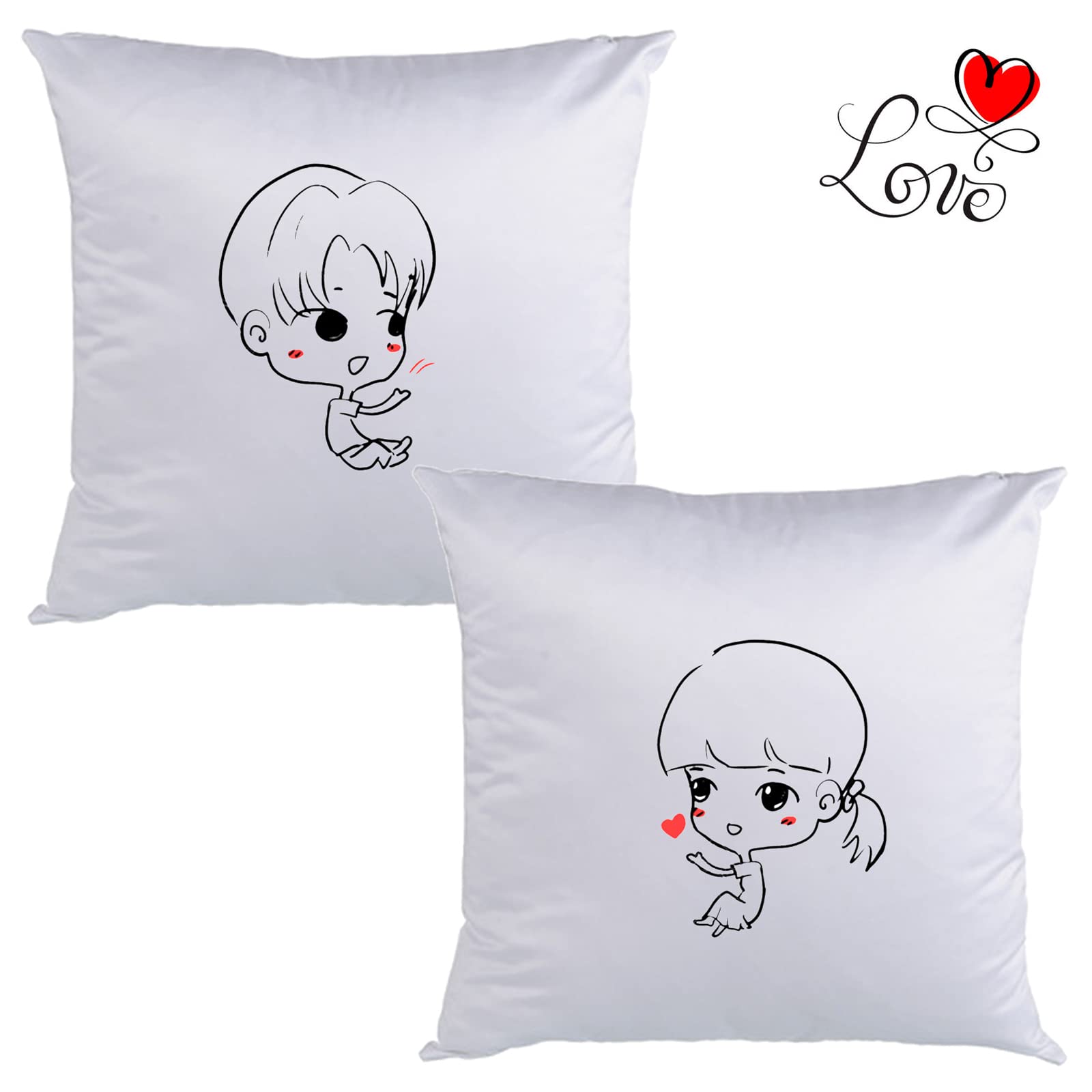 Photo 1 of 2 PCS Matching Couples Pillow Cases,Outdoor Pillows,Spring Pillow Covers 18x18,Valentine's Day Anniversary Wedding Birthday Throw Pillow Covers,Couples Gifts,for Gifts Car Bedroom Living Room.