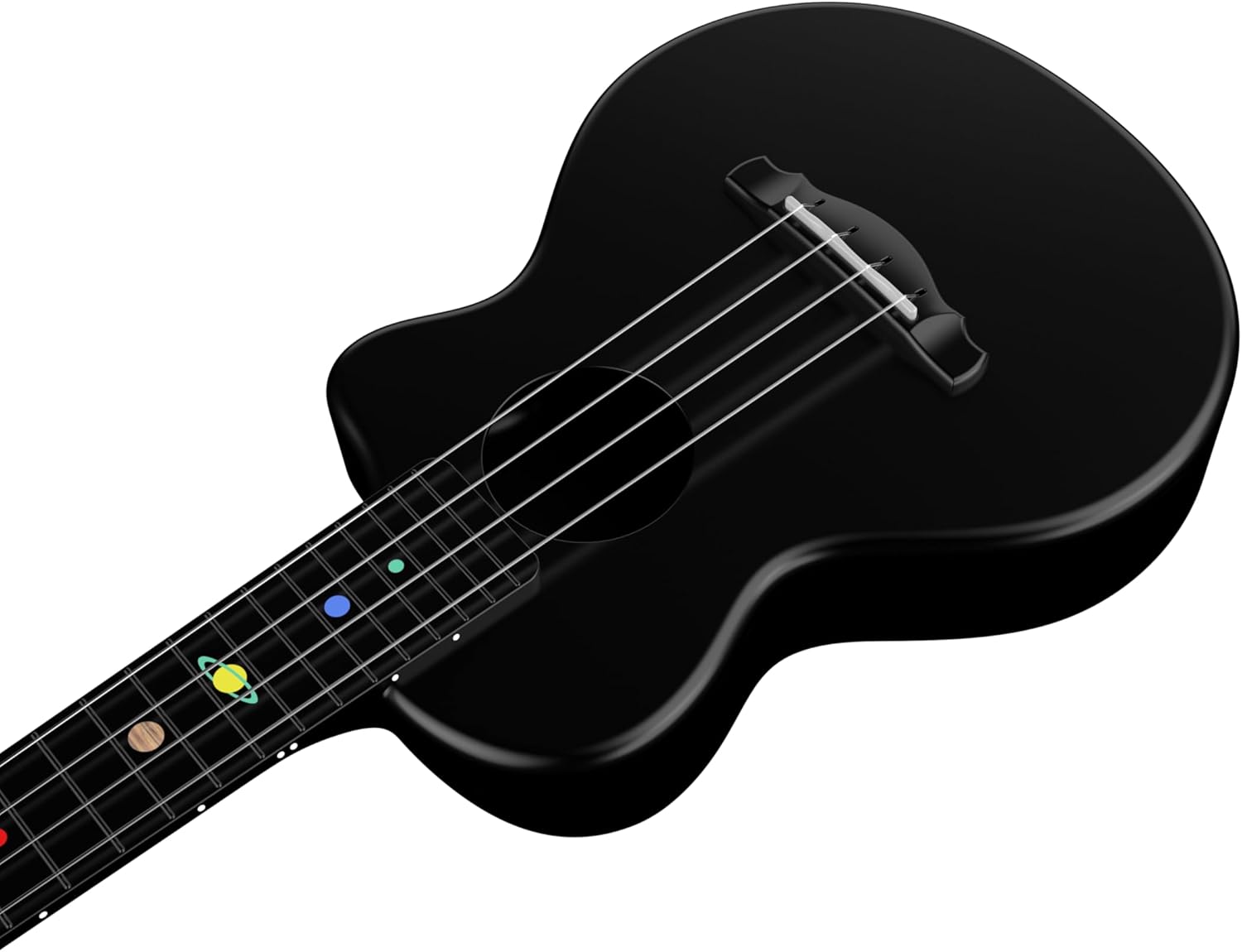 Natasha Carbon Fiber Acoustic Ukulele, 23-inch Nylon-string Ukelele,Durable Travel Ukulele for Beginners (Black)