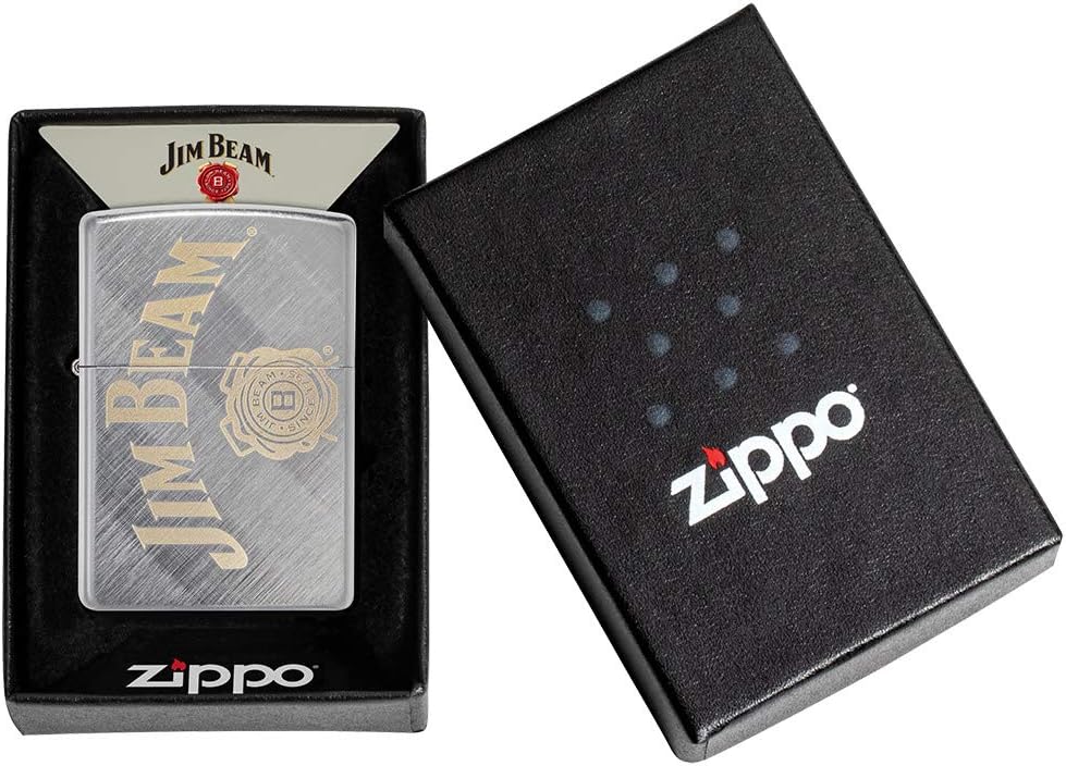 Zippo Jim Beam Diagonal Weave Pocket Lighter