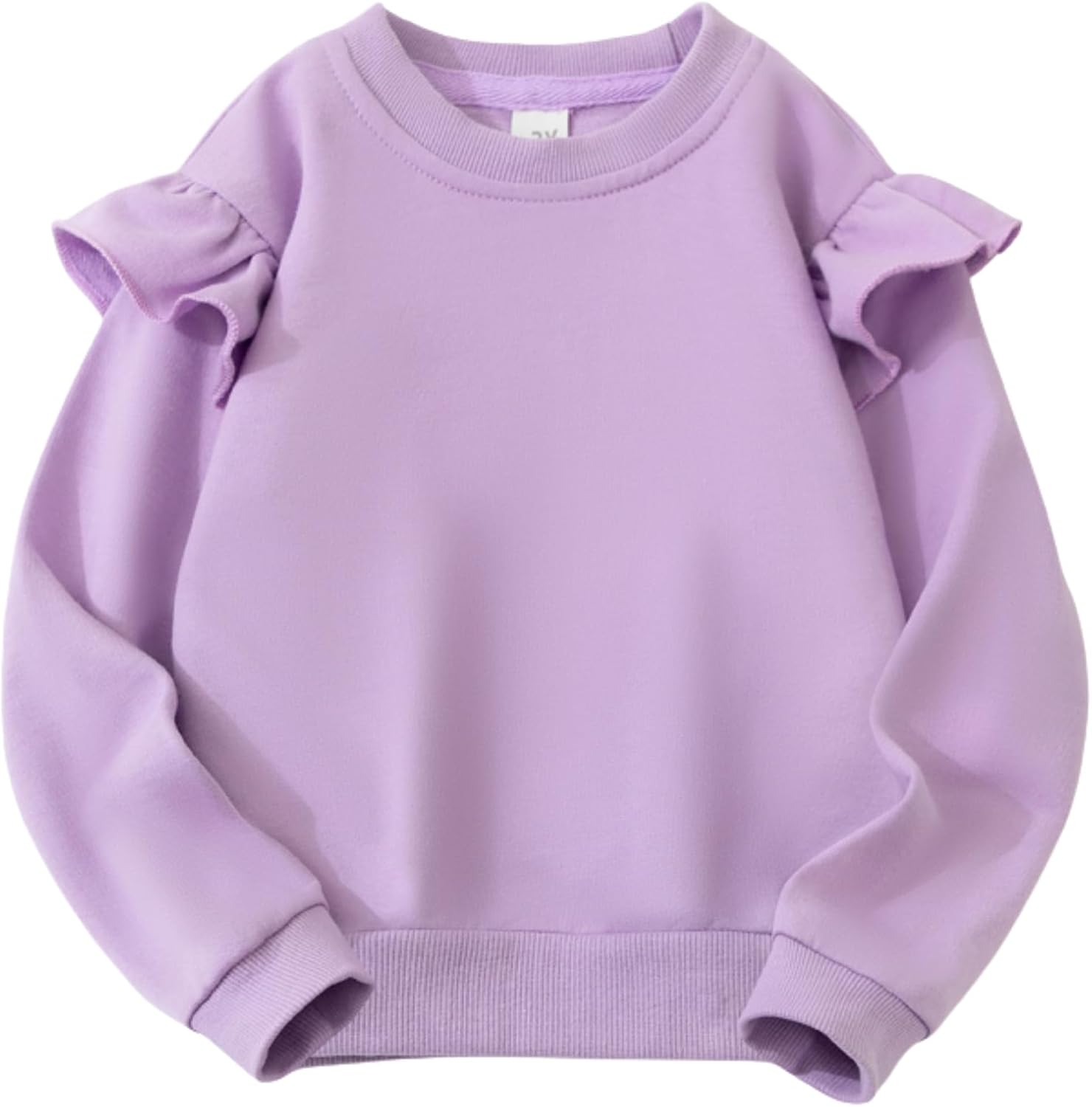 Kids Cotton Sweatshirt 2-6Y Solid Color Basic Thin Long Sleeve Crewneck Pullover for Toddler Boys Girls