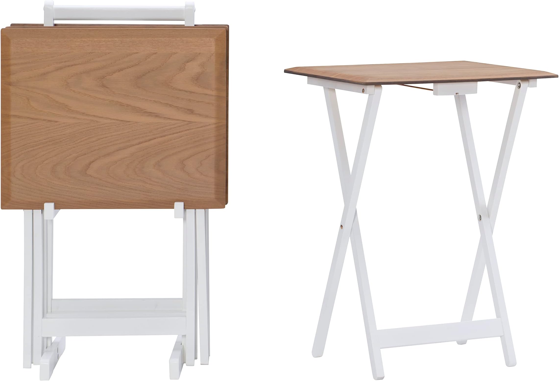 Linon Home Decor Products Linon Natural 5 Piece Kearney Tray Table Set