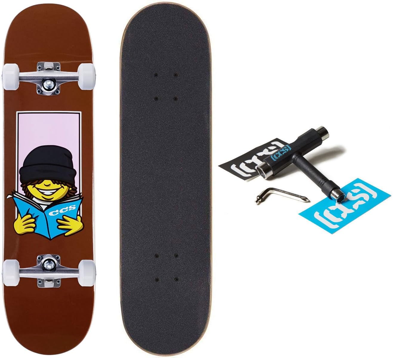 [CCS] Graphic Skateboard Complete | Maple Wood | Professional Grade | Fully Assembled with Skate Tool & Stickers | Adults, Kids, Teens, Youth | Boys & Girls
