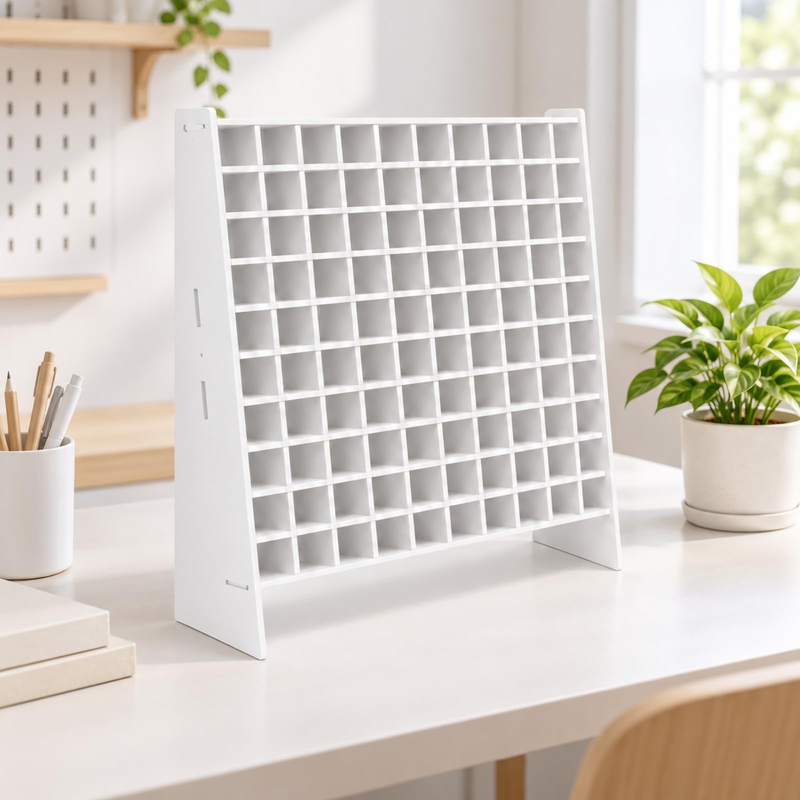 Qianly Organizador Mesa PVC con Compartimentos Autoportan Versátil para Artistas Abalorios