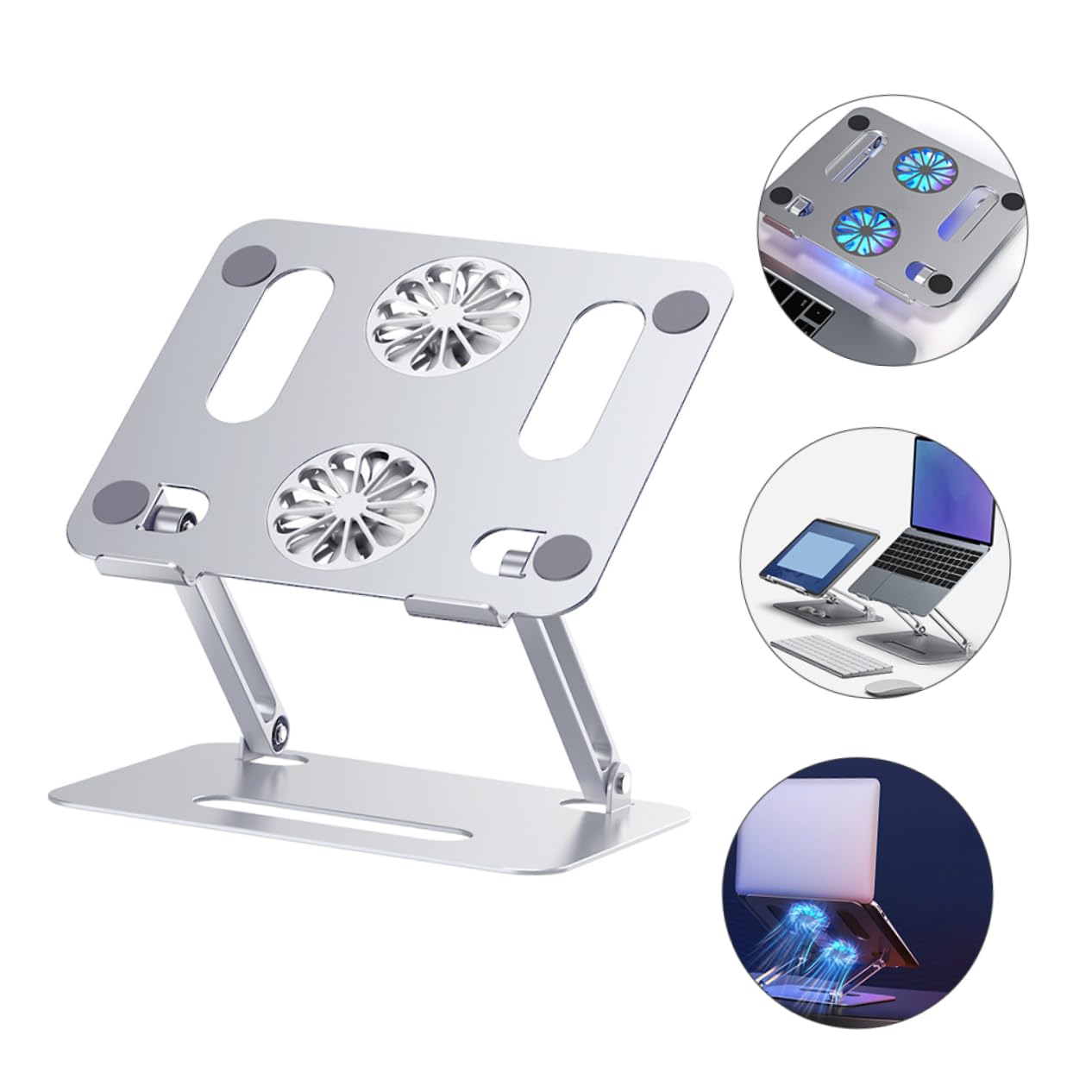 HEMOTON Refroidisseur Ordinateur Portable avec Double Ventilateur Et Design Réglable Support Ergonomique pour Laptop Et Tablette