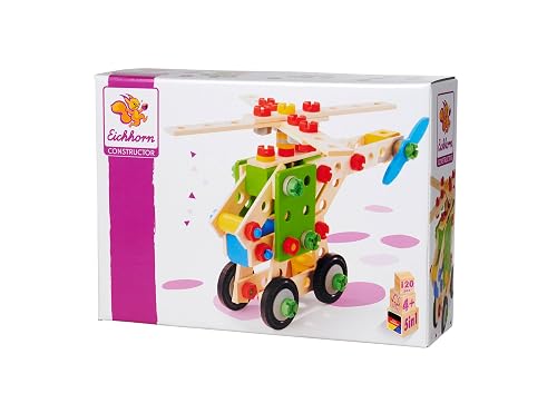 Eichhorn - Helicóptero Constructor, 5 Modelos Diferentes, Juguete de construcción con 120 Piezas, Juguete…