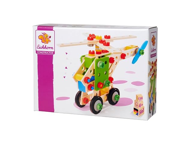 Eichhorn - Helicóptero Constructor, 5 Modelos Diferentes, Juguete de construcción con 120 Piezas, Juguete…