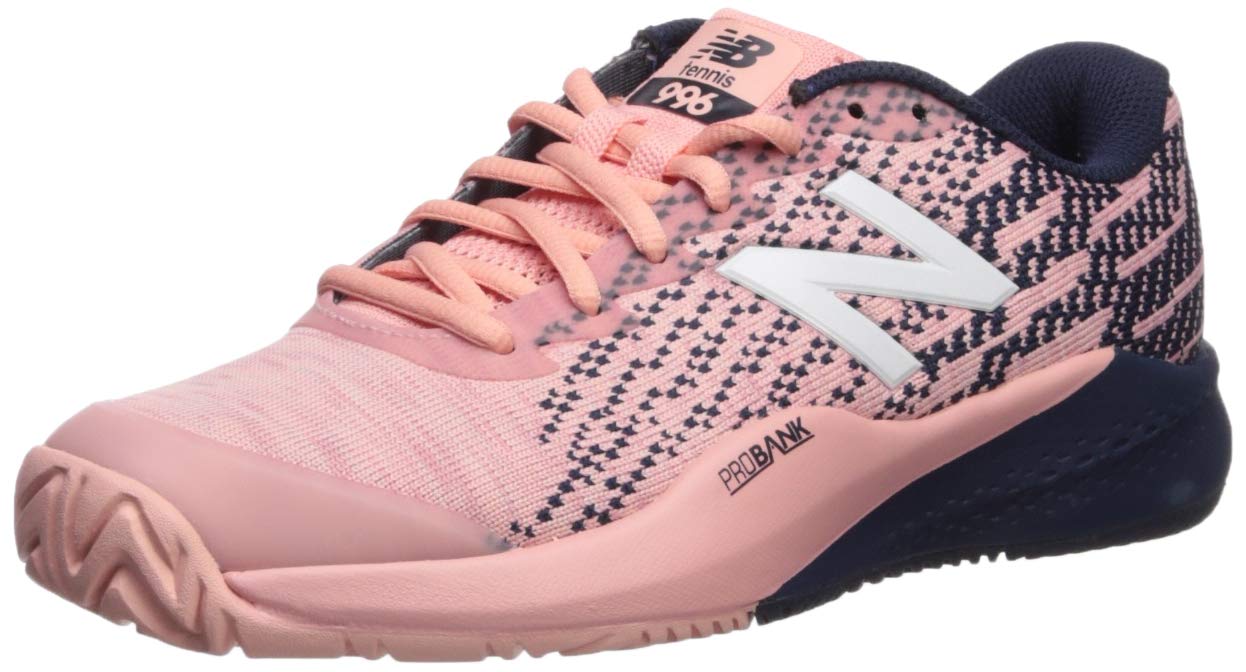 New Balance Women's 996 V3 Hard Court Tennis Shoe, White Peach/Pigment,  D US