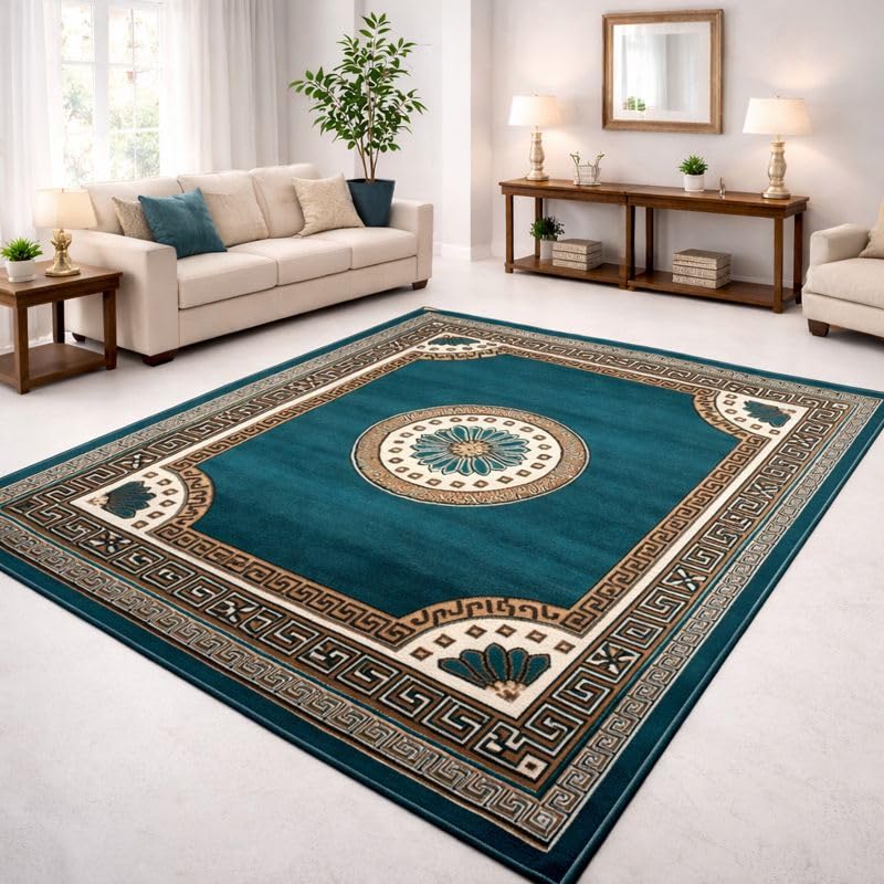 Image of GULDASTA Blue Carpet 6x8 Feet for Living Room