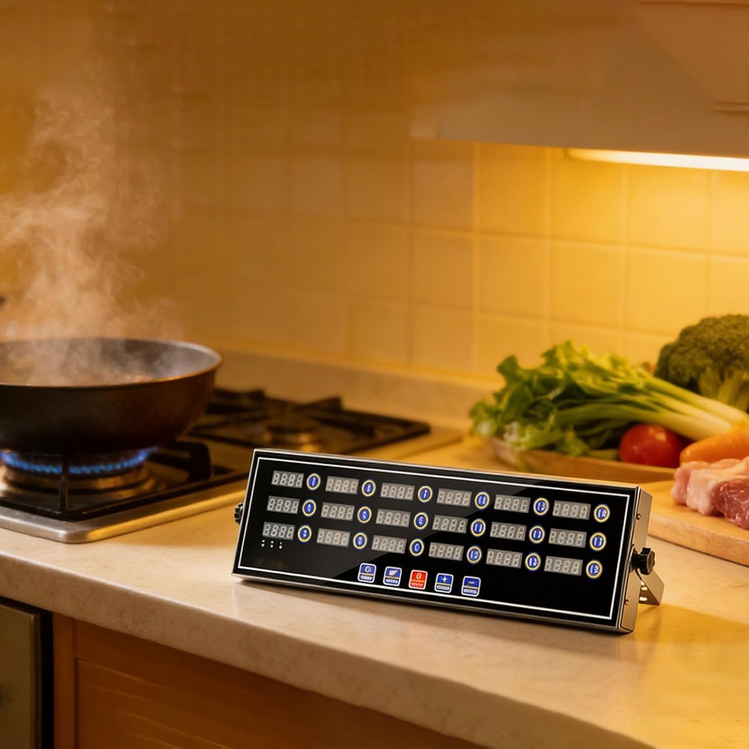 Minuterie Restaurant numérique,minuteries Cuisine commerciales à 18 canaux | Alarme forte en acier inoxydable for la cuisson des aliments avec contrôle du volume for plusieurs événements