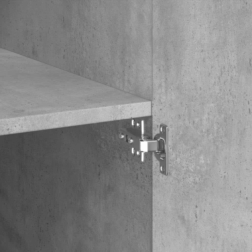 vidaXL Aparador Alto Madera de ingeniería Gris hormigón 70x42,5x185 cm