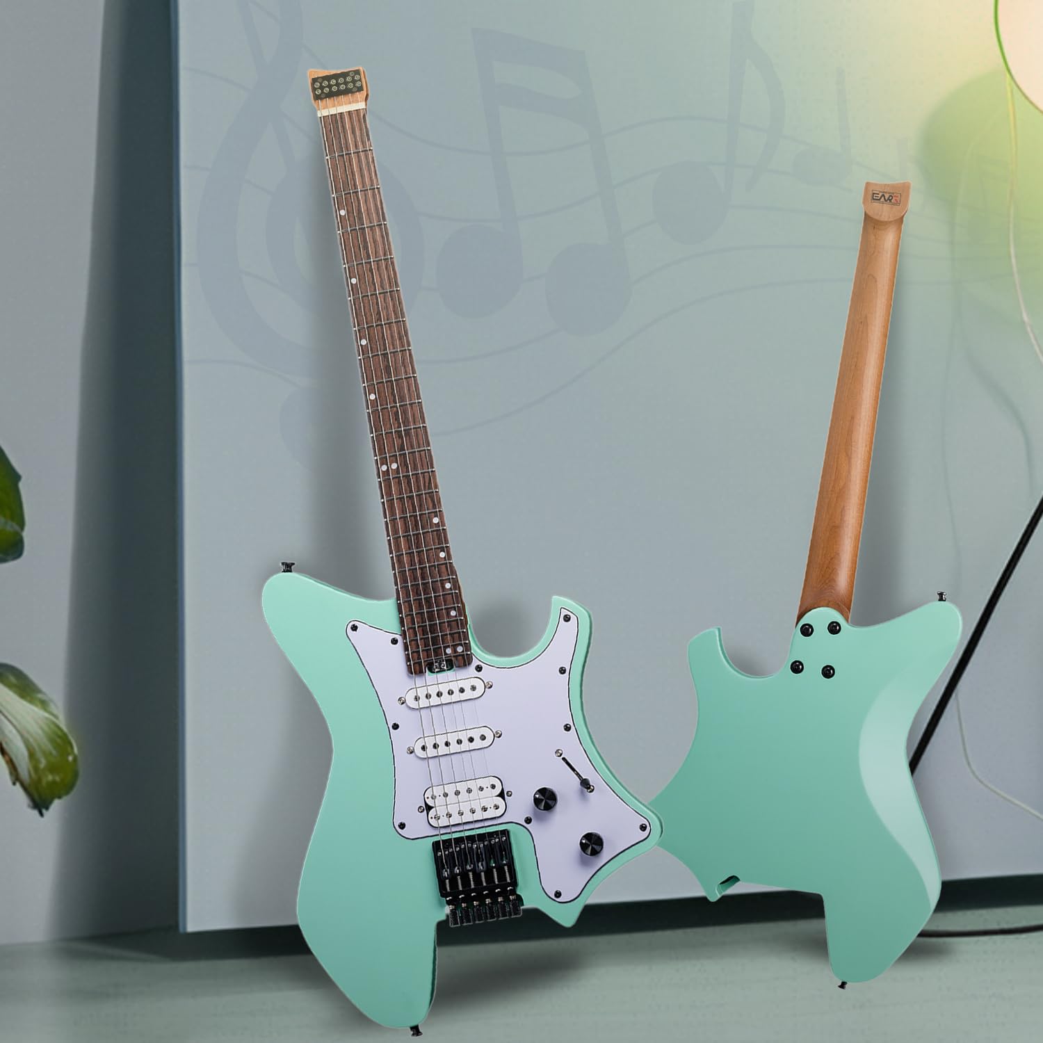 Amazon | EART GW2P-SE ヘッドレスエレキギター、ソリッドエレキギター