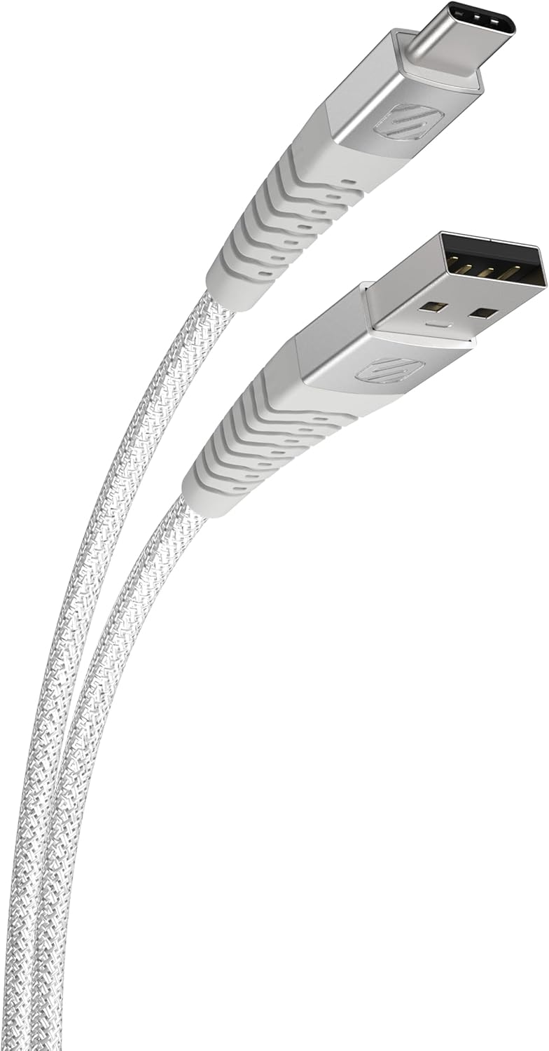 Scosche HDCAB10-SP Strikeline Heavy-Duty Premium USB to Type-C Charge & Sync Braided Cable 10-ft. Black/Space Gray