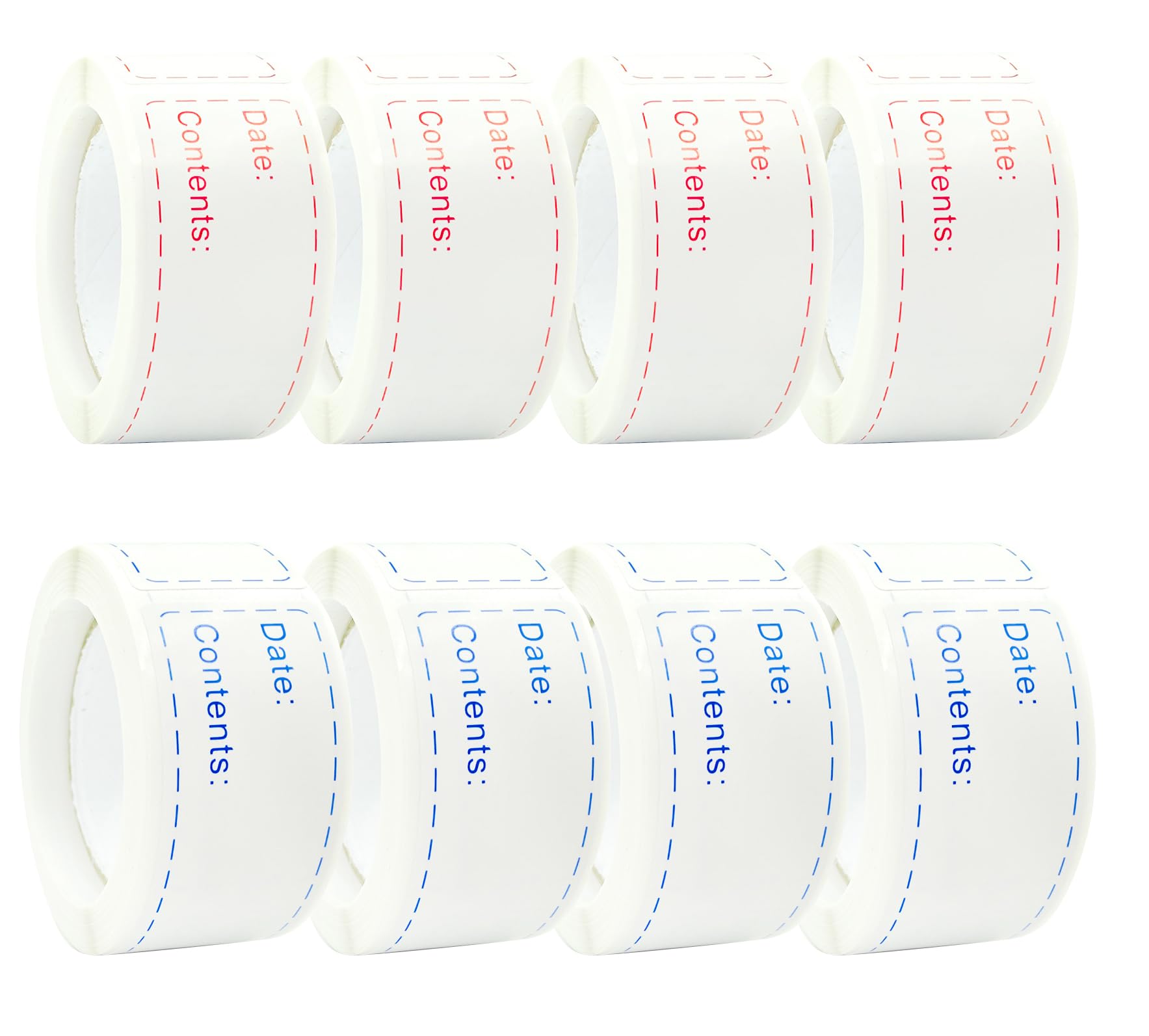 8 rotoli da 1000 etichette rimovibili per congelatore, 2,5 x 7,6 cm, adesivi per la conservazione degli alimenti, adesivi per data, facili da pulire e scrivere (1000 pezzi)