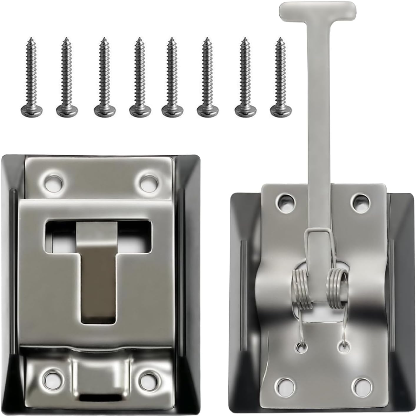 RV Door Latch Door Holder 304 Stainless Steel Thicker T-Style Entry Door Catch Latch for RV,Camper, Travel Trailer, Cargo, Truck & Van Door(1 Pack, Screws Included)