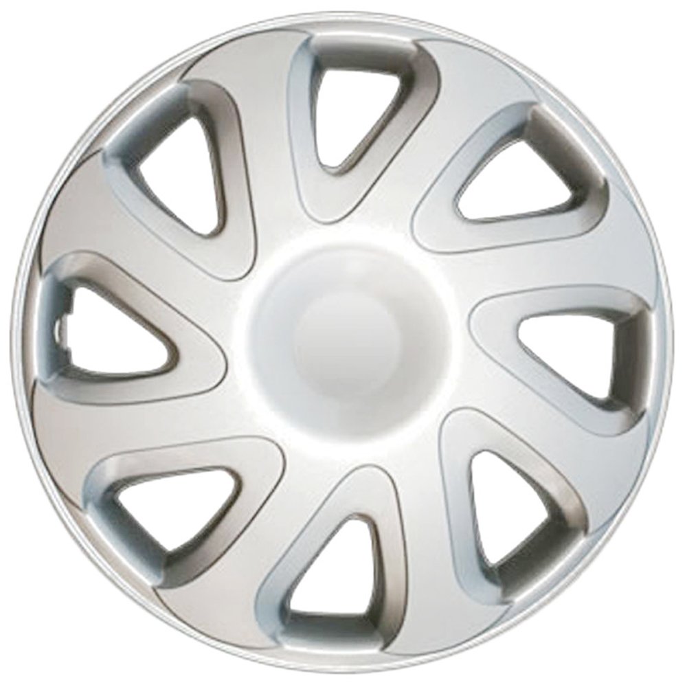 OxGord 14 inch Silver Snap-On Hubcaps with 8 Directional Spoke Compatible with 2000-2002 Toyota Corolla Standard Steel Wheel Covers