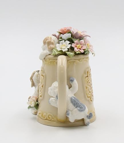 Miniatura 3 de Cosmos 80100 - Figura musical de porcelana fina para perros Hide 'n Seek Dog Trio, 5 pulgadas, marrón