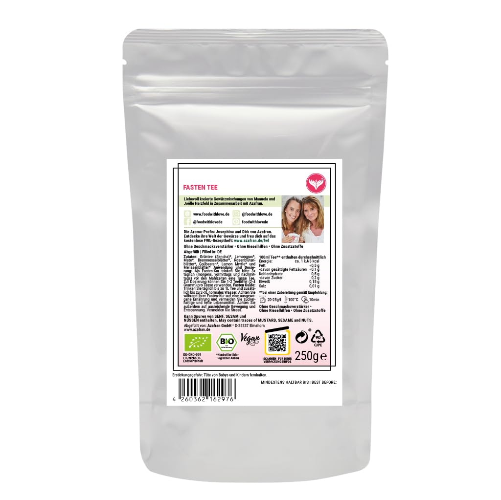 Azafran BIO Fasten Tee Sencha Kräutertee als Fastenkur Ergänzung 1kg | Sanft-herb für bewusste Teezeiten