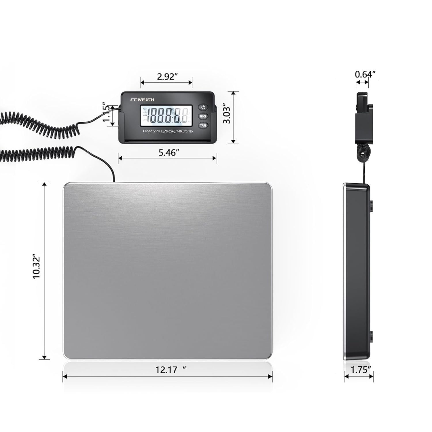 440lbs/50kg Postal Scale with Hold, Mailing & Counting Function