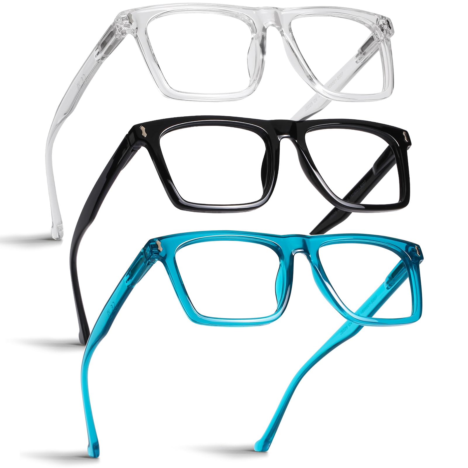 AQWANO - Set di 4 occhiali da lettura per computer con filtro luce blu, per uomini e donne