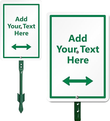 SmartSign Letrero Personalizado para Patio - Letrero de 7" x 10" con Estaca, Letrero de Césped Personalizado, Aluminio Laminado de 40 mil de Grosor,