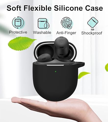 Miniatura 4 de A-Focus Pixel Buds Pro - Kit de almohadillas para las orejas, funda suave de silicona, 3 pares de almohadillas de repuesto con accesorios de llavero