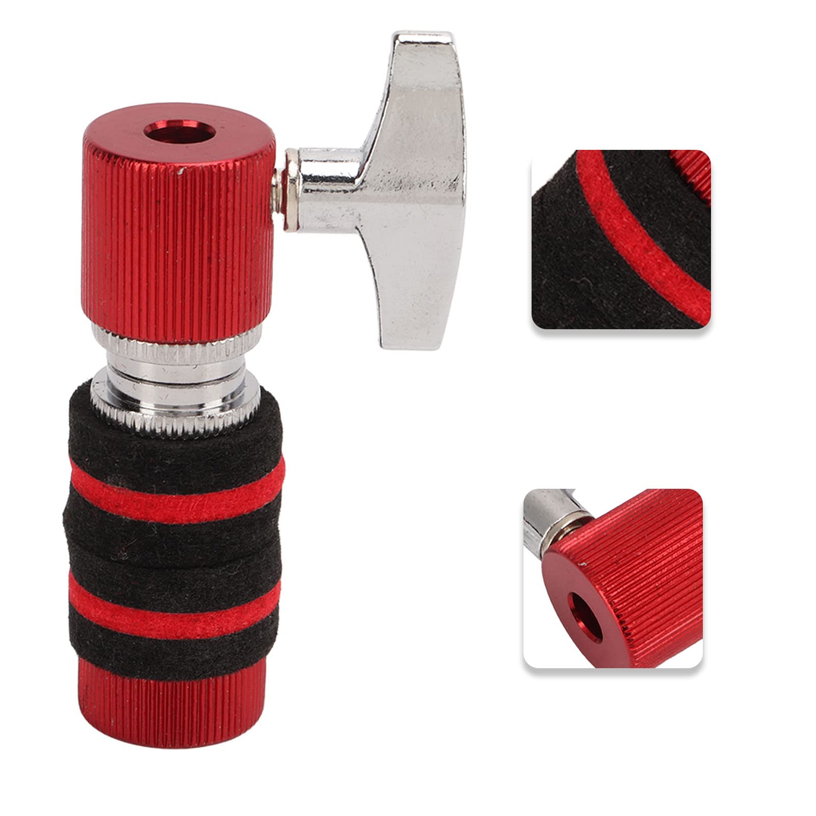 Frizione per Charleston, Frizione per Tamburo Jazz Resistente All'usura Supporto per Charleston in Metallo Supporto per Piatti Standard per Batteria Jazz Accessori per Parti di Batteria(Rosso