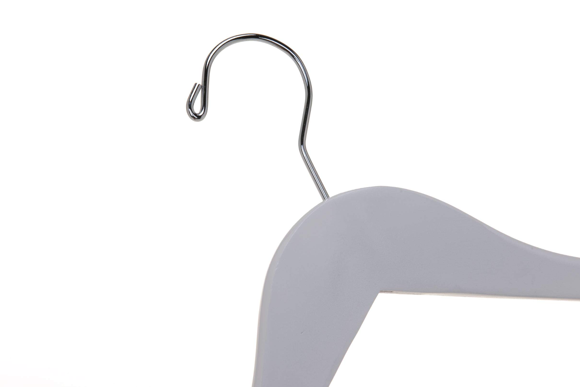 Quality Hangers Kleiderbügel aus Holz, halbgebogen, glatte Oberfläche, Massivholz, mit Drehhaken, perfekt für Jacken, Hosen, Kleiderbügel, Weiß, 20 Stück