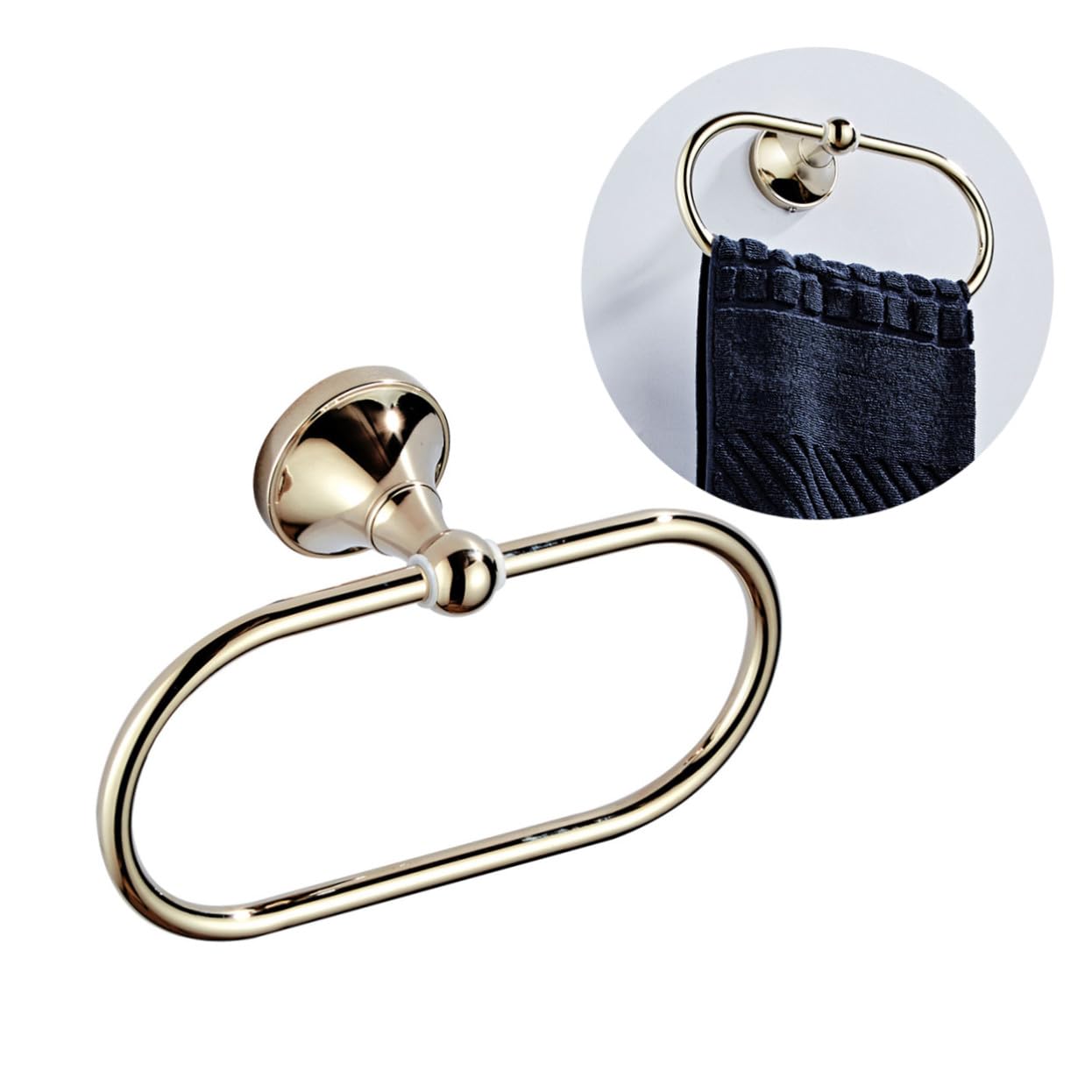 Kisangel Anillo para Toallas de Baño Ovalado de Inoxidable Toallero Moderno para Pared Toallero para Baño Cocina y Hotel