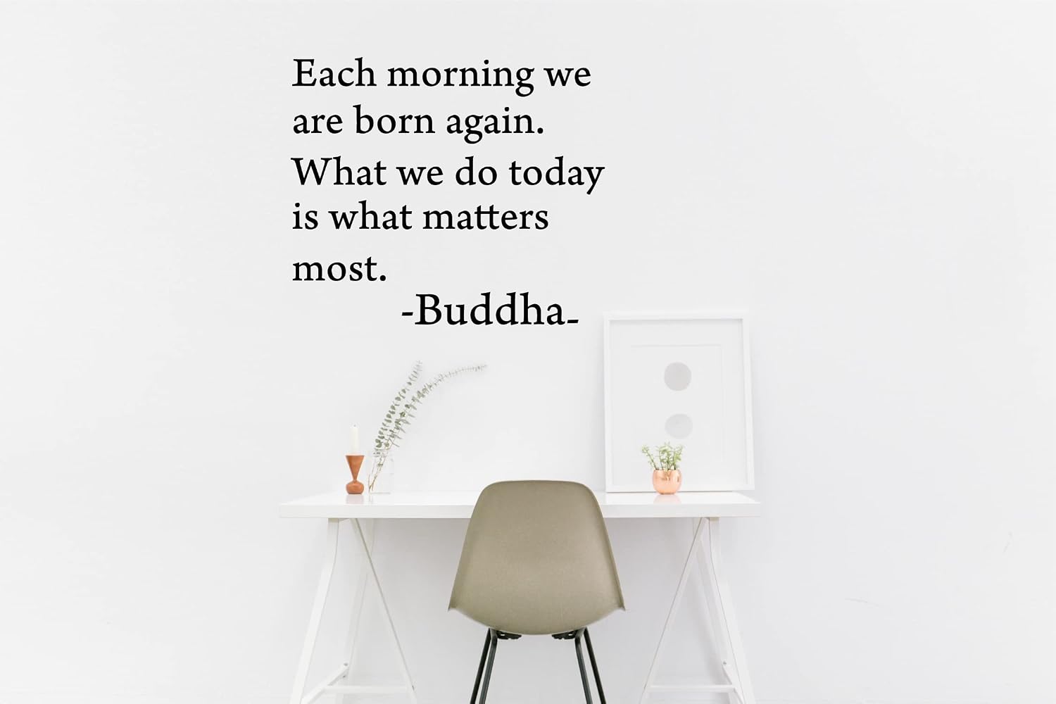 Blinggo Each Morning we are Born Again. What we do Today is What Matters Most. Buddha Vinyl Wall Art Inspirational Quotes and Saying Home Decor Decal Sticker